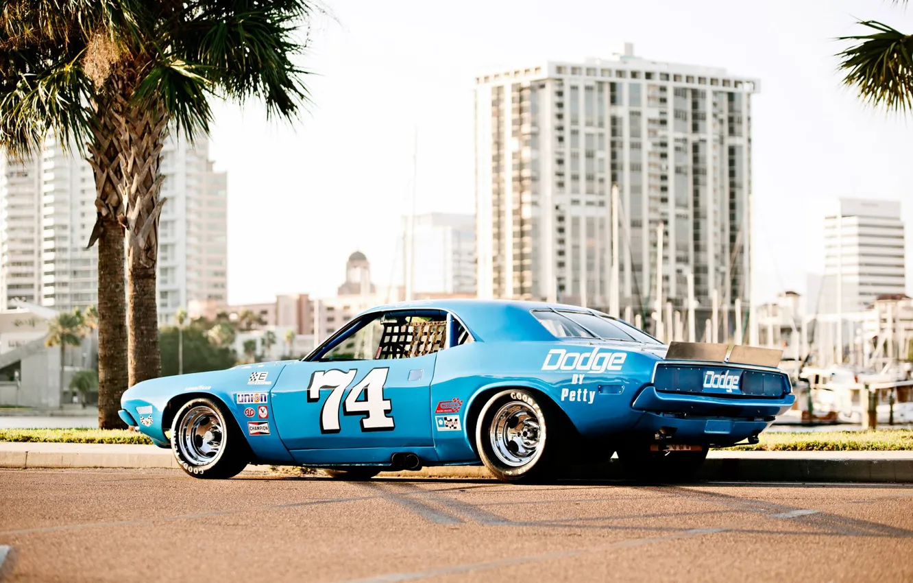 Photo wallpaper Dodge Challenger, muscle car, race car