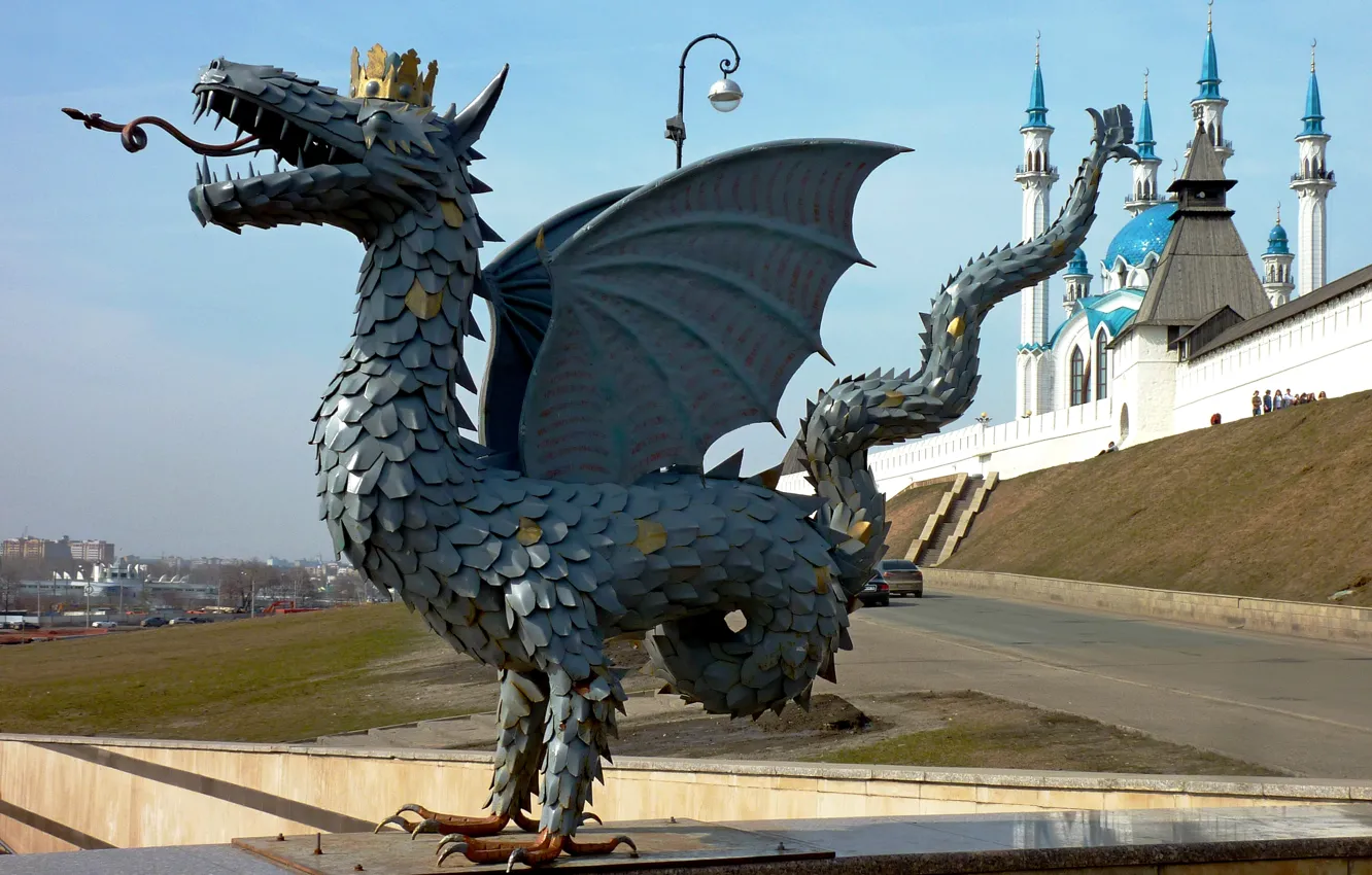 Photo wallpaper dragon, The Kremlin, mosque, Kazan, Zilant