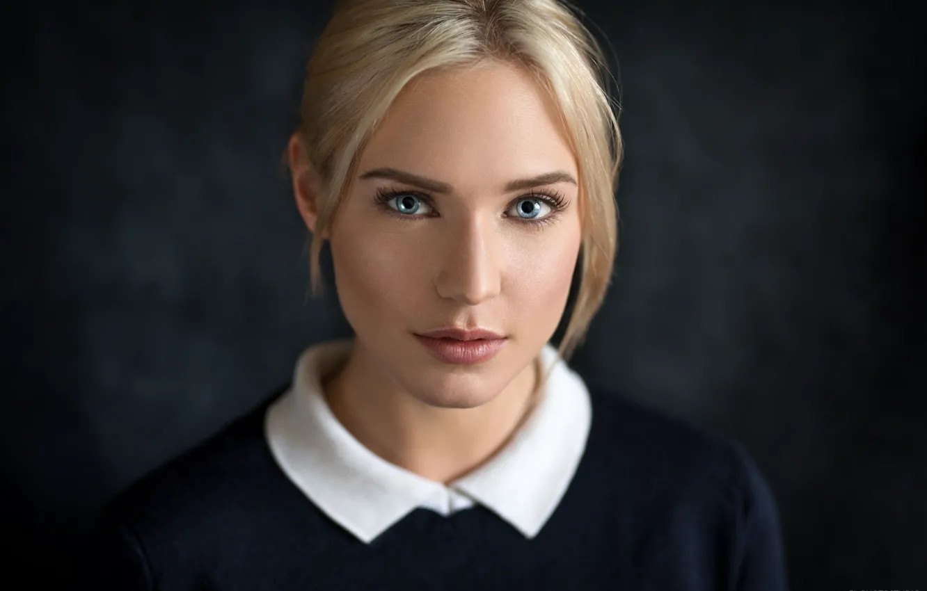 Photo wallpaper look, background, portrait, makeup, hairstyle, blonde, beauty, bokeh