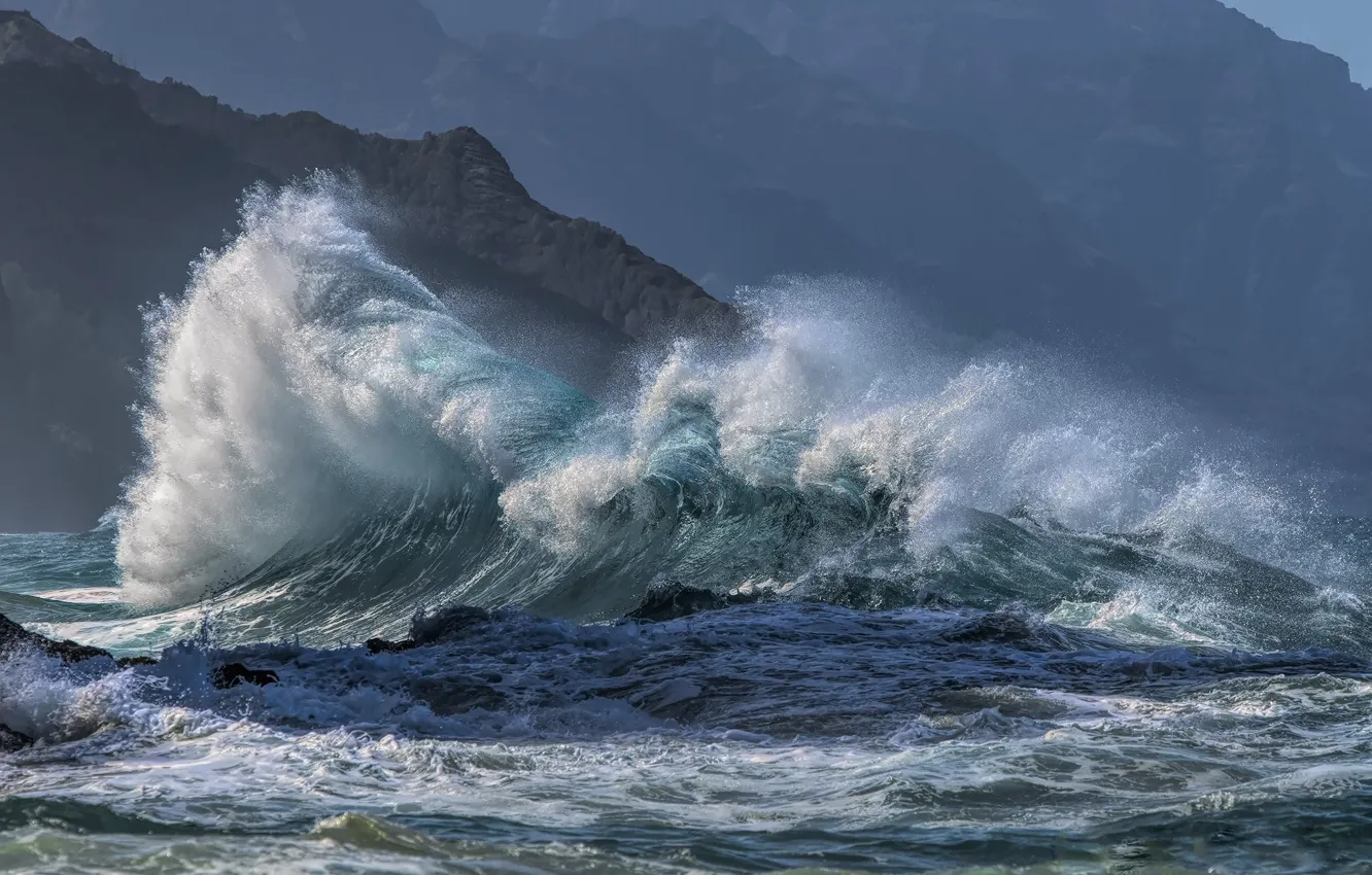 Photo wallpaper sea, squirt, element, wave