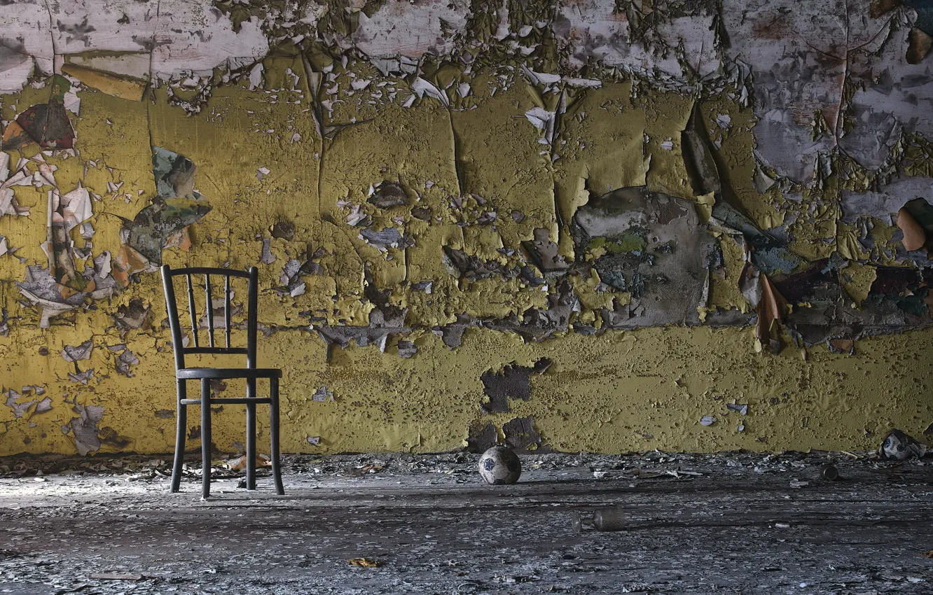 Photo wallpaper wall, the ball, chair