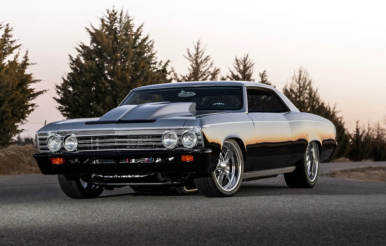 Photo wallpaper Muscle, Classic, Front, Coupe, Chevy, Chevelle, Vehicle