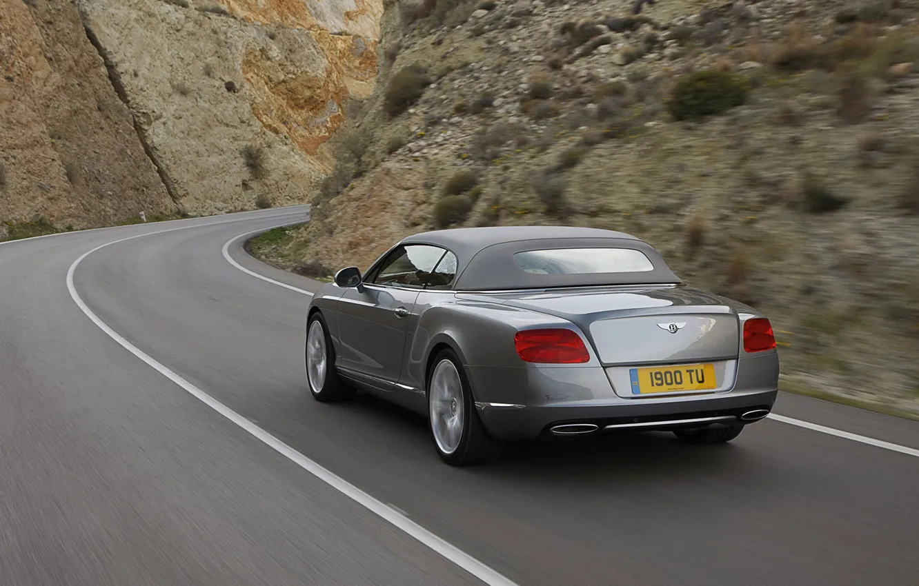 Photo wallpaper road, rocks, Bentley, Continental, GTC
