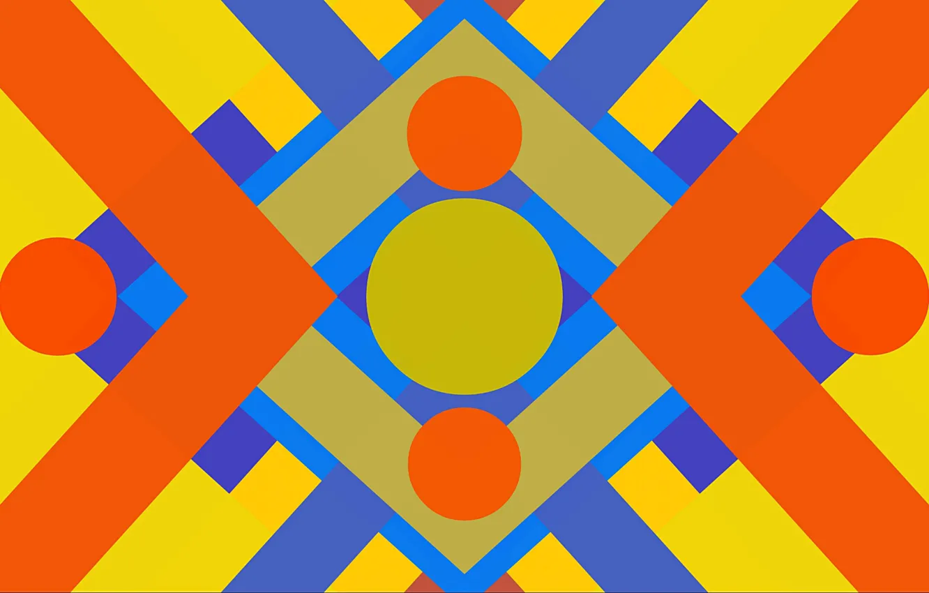 Photo wallpaper circles, colored, figure, triangle