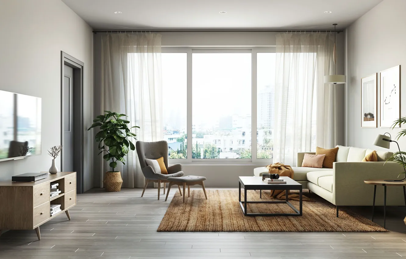 Photo wallpaper comfort, room, interior, living room