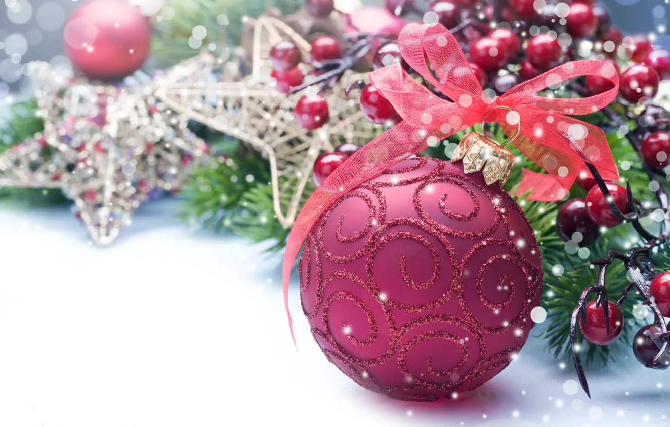 Photo wallpaper holiday, toys, new year, ball, tape, the scenery, happy new year, christmas decoration