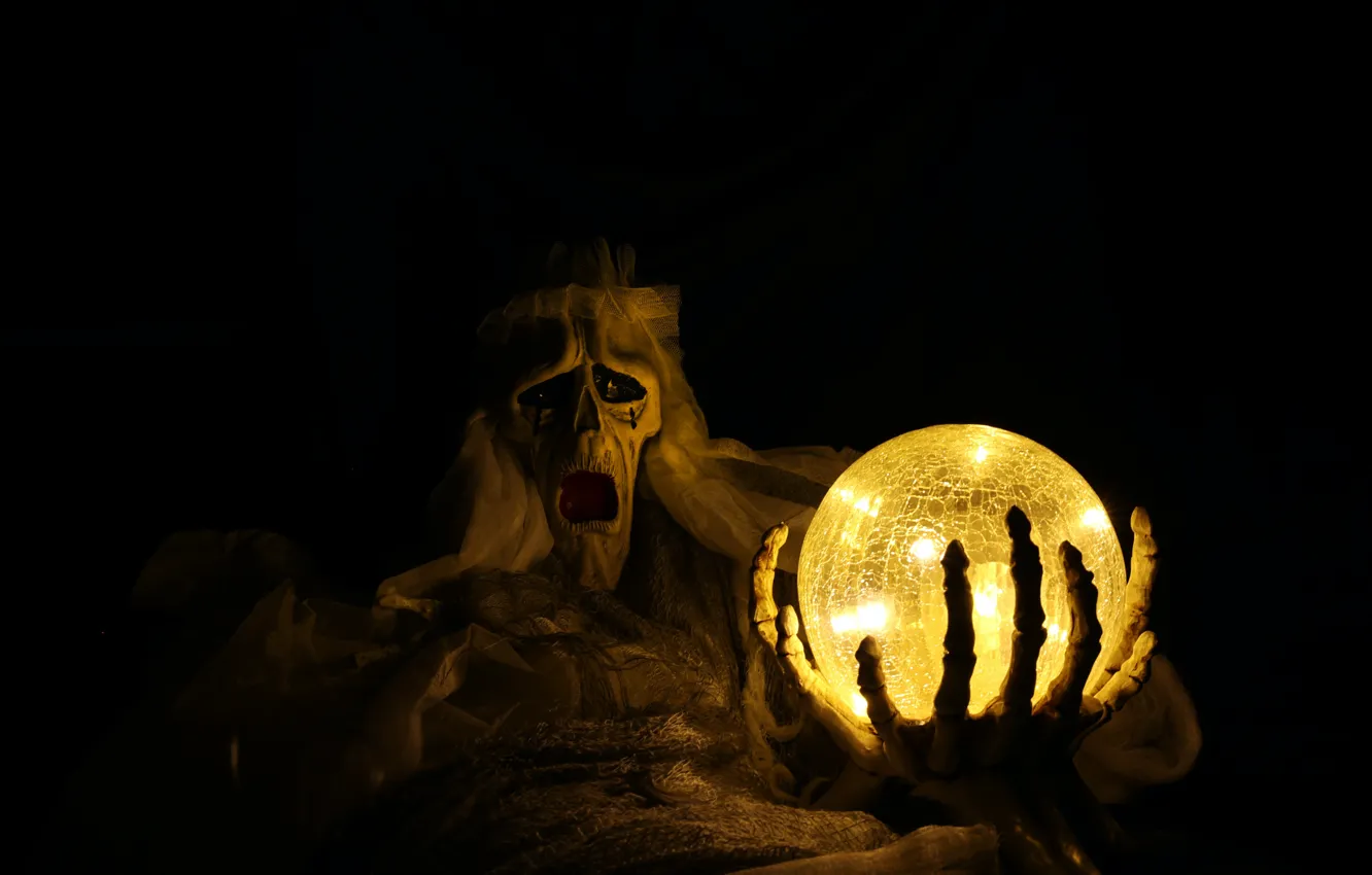 Photo wallpaper darkness, holiday, balls, Ghost, Halloween, horror, Halloween