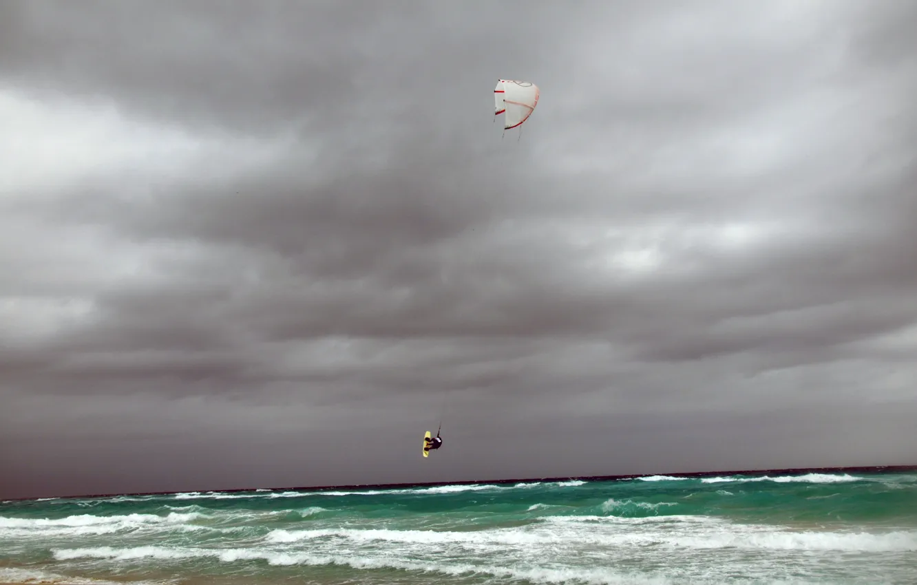 Photo wallpaper sea, wave, flight, squirt, the wind, sport, athlete, Cuba