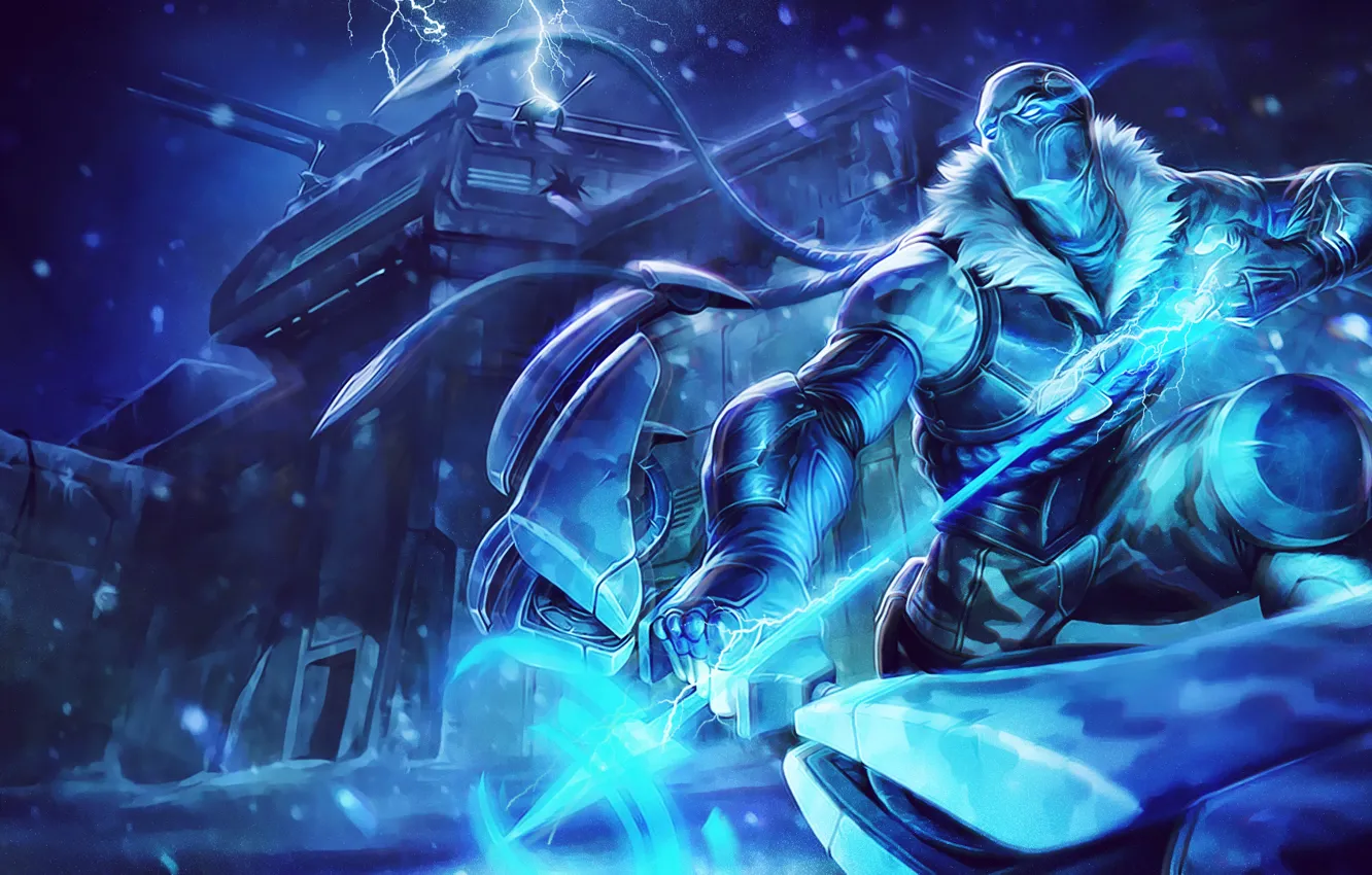 Photo wallpaper cold, snow, storm, League of Legends, Arrow of Retribution, artic ops, varus