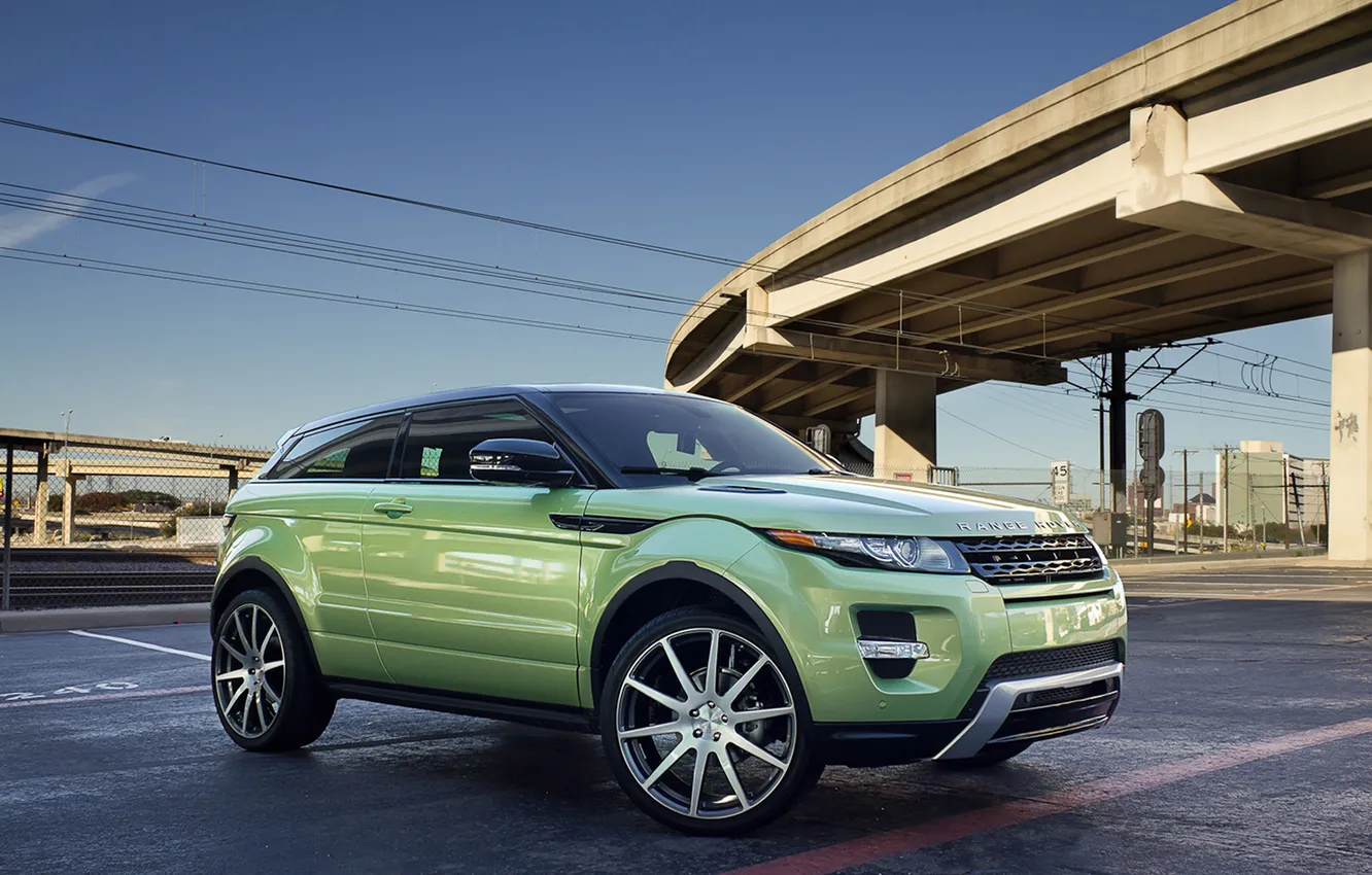 Photo wallpaper machine, auto, the sky, bridge, wire, tuning, Land Rover, Range Rover