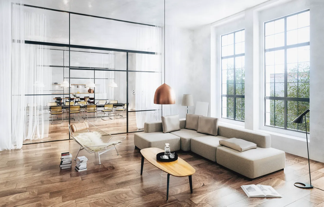 Photo wallpaper furniture, bottle, interior, the room, Dream Apartment