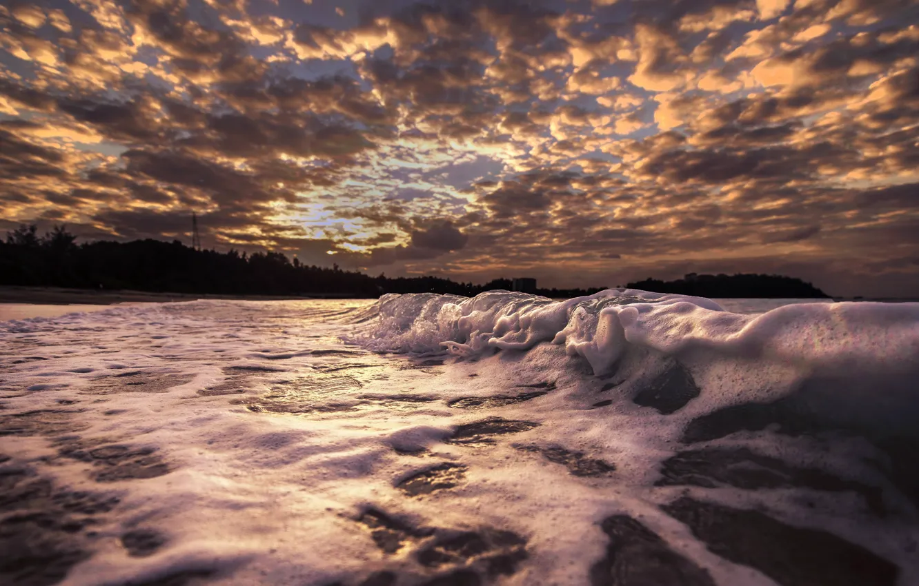 Photo wallpaper sea, wave, shore