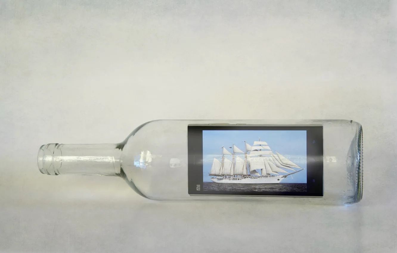 Photo wallpaper background, bottle, phone