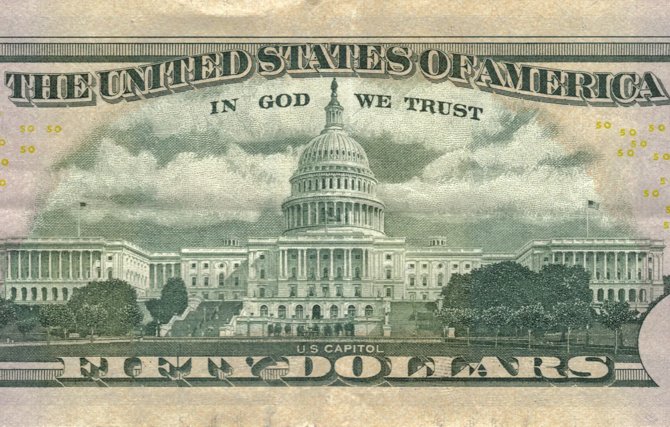 Photo wallpaper dollars, The White House, 50