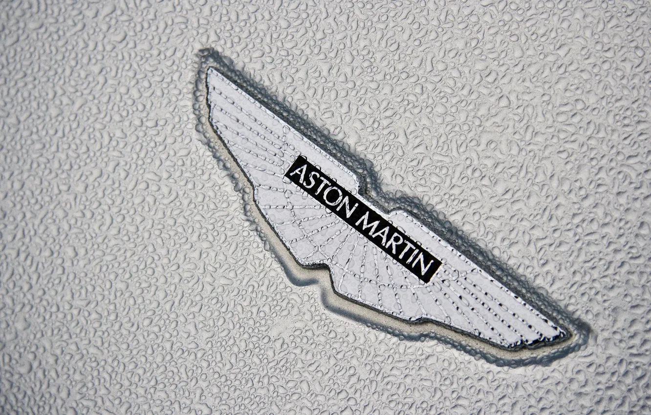 Photo wallpaper drops, macro, background, Aston Martin, logo, cars, emblem, cars