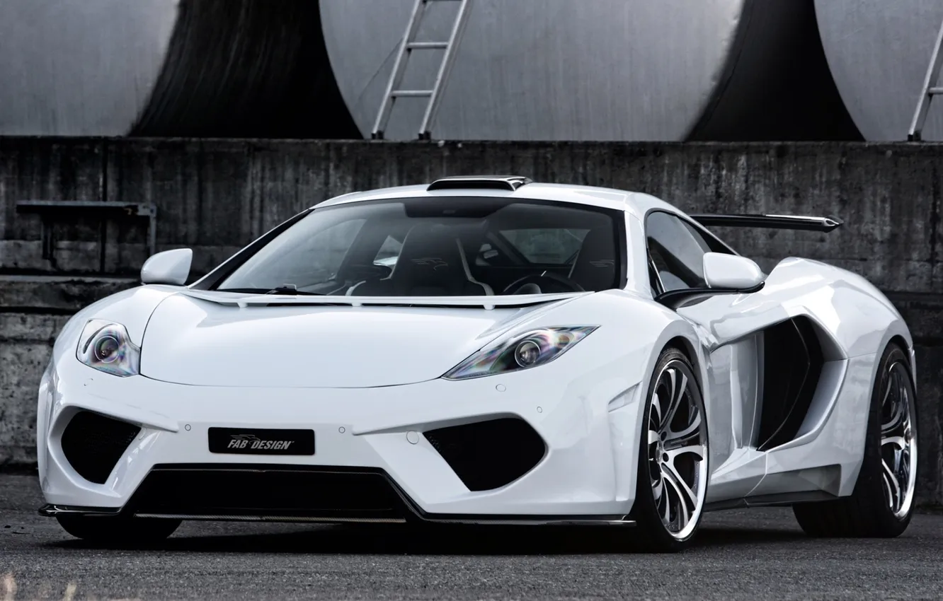 Photo wallpaper white, background, tuning, McLaren, supercar, drives, tuning, MP4-12C