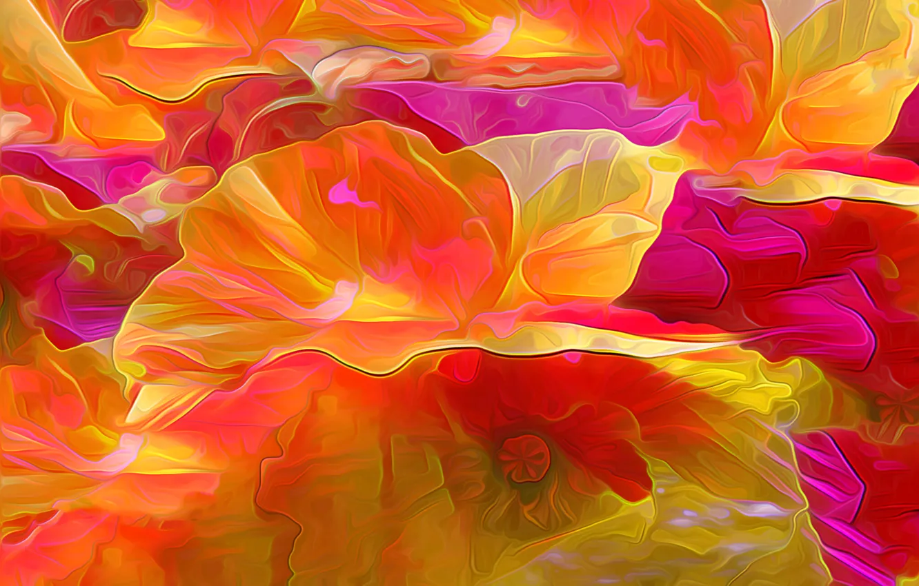 Photo wallpaper flower, rendering, Mac, petals