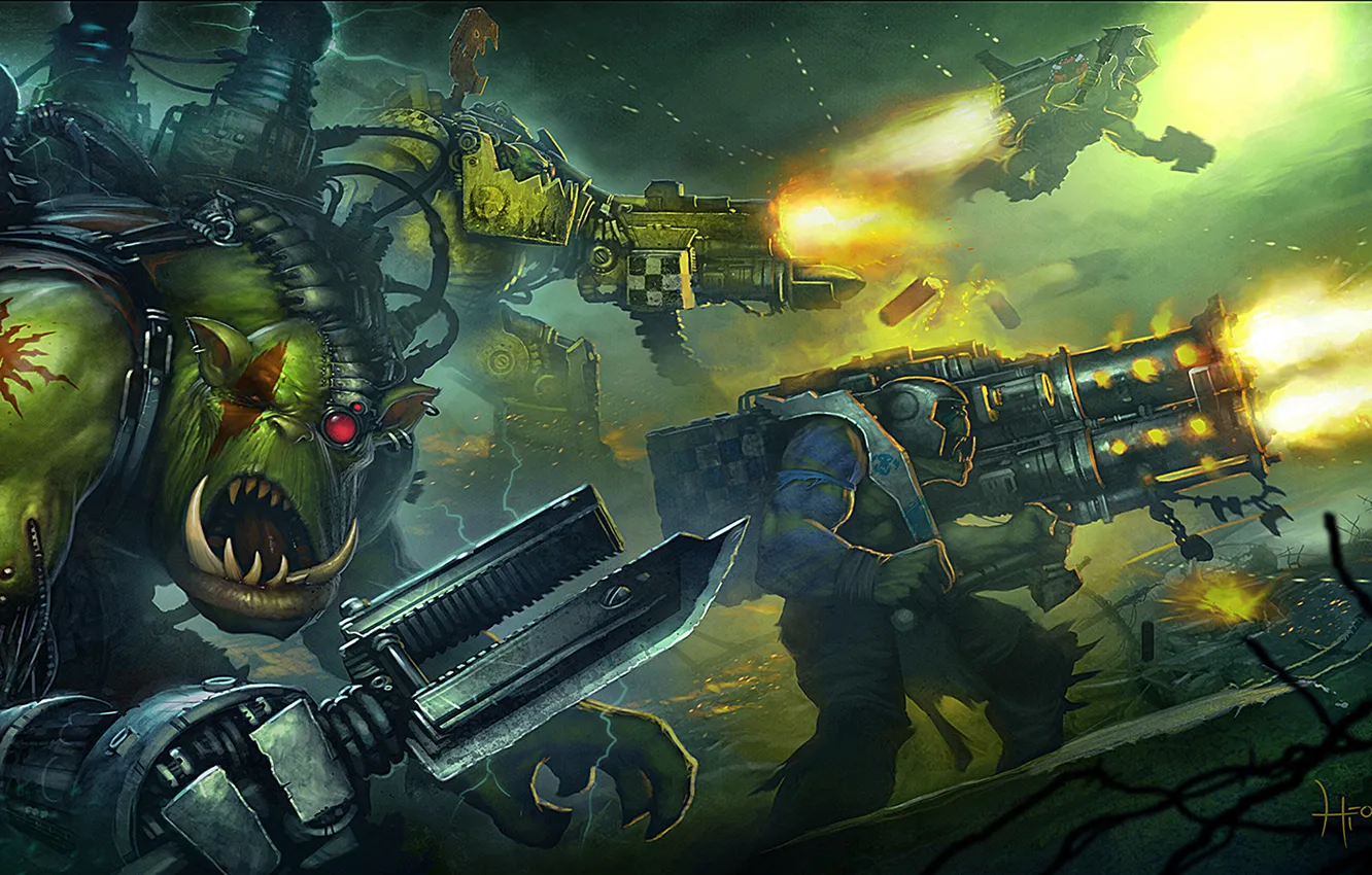 Photo wallpaper Warhammer 40000, warhammer 40k, orcs, Eternal Crusade, xenos