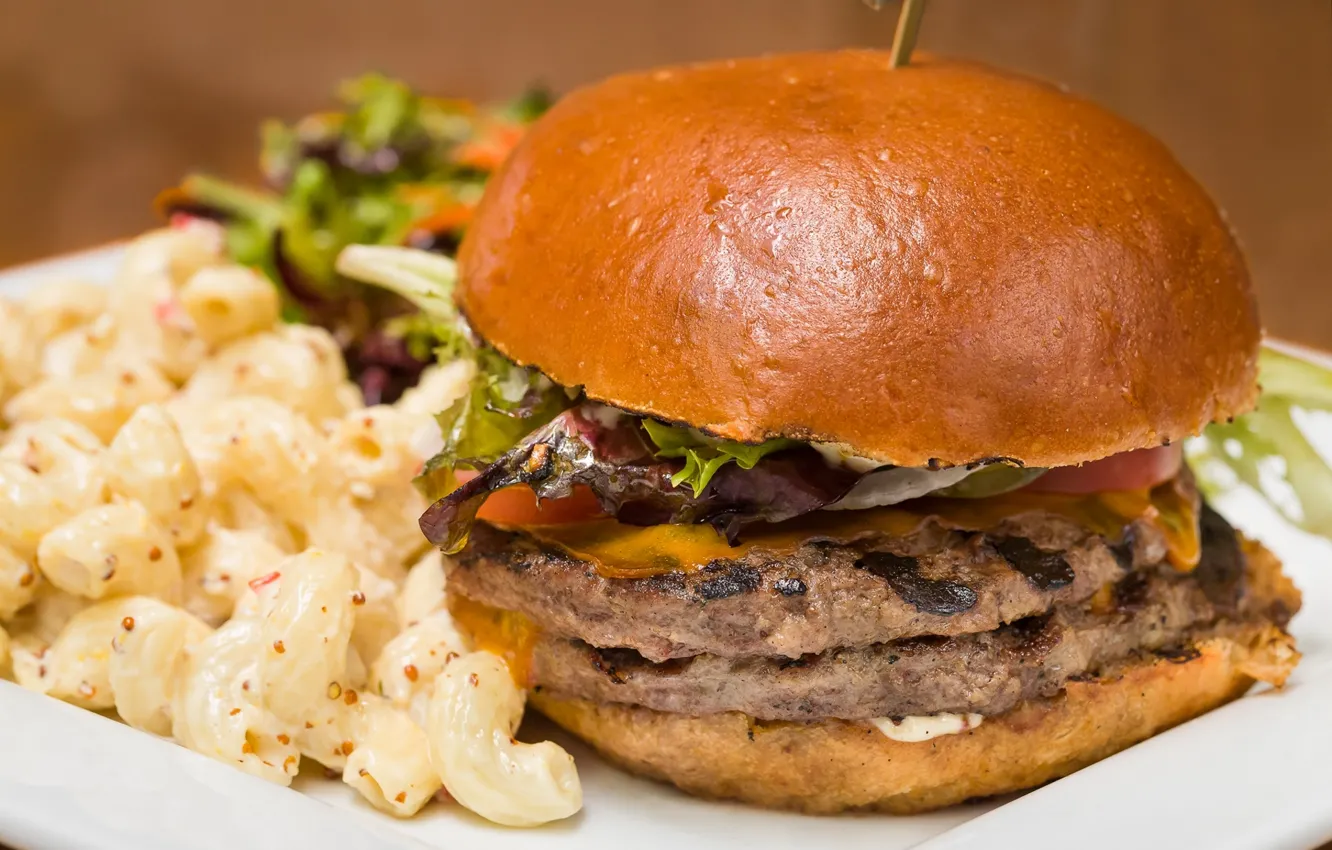 Photo wallpaper meat, hamburger, pasta