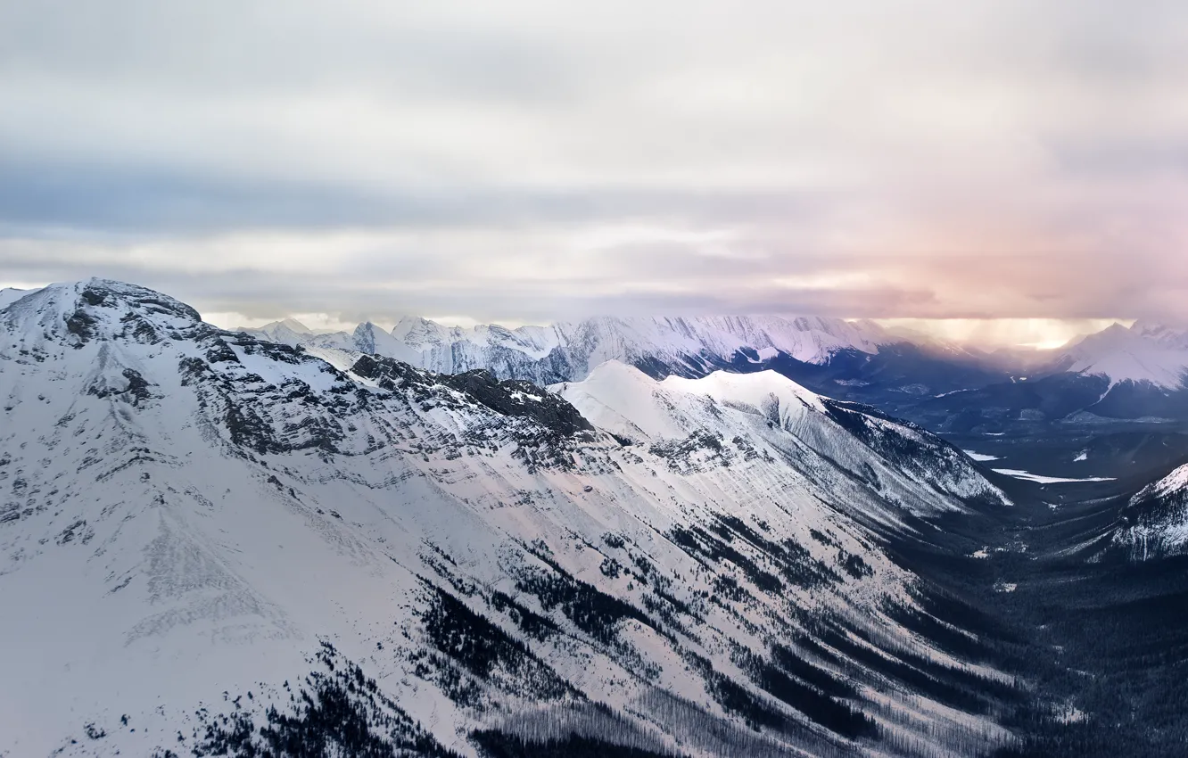Photo wallpaper snow, mountains, nature, Canada, British Columbia, Edgewater, Mount Assiniboine Provincial Park