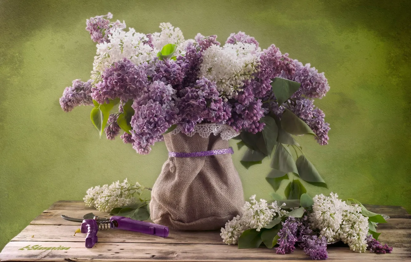 Photo wallpaper bouquet, spring, lilac
