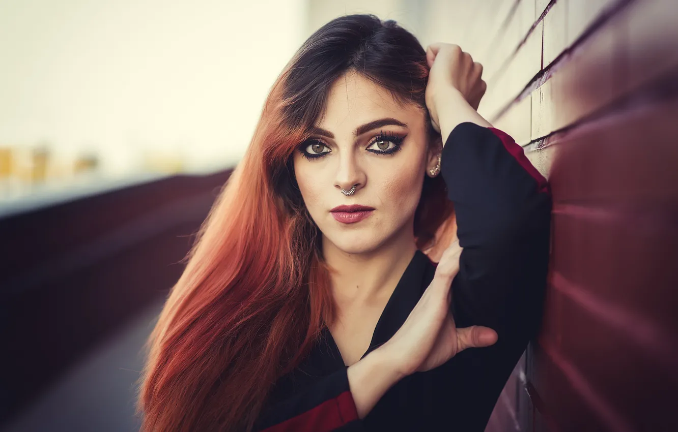 Photo wallpaper look, hair, portrait, piercing, Angie Lopez