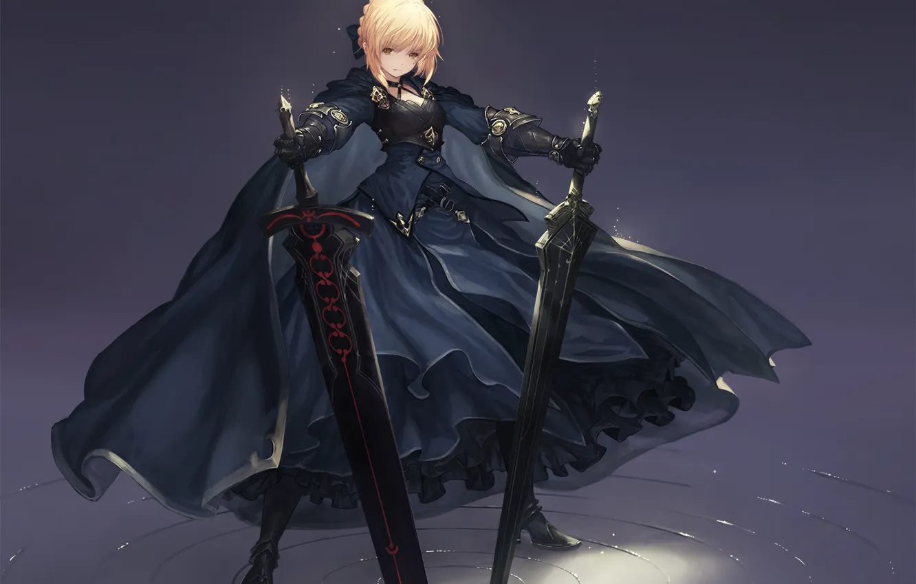 Photo wallpaper sword, game, dress, anime, pretty, ken, blade, blonde