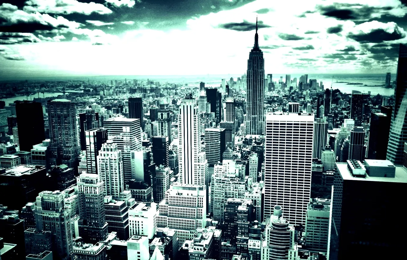 Photo wallpaper night, the city, lights, background, New York