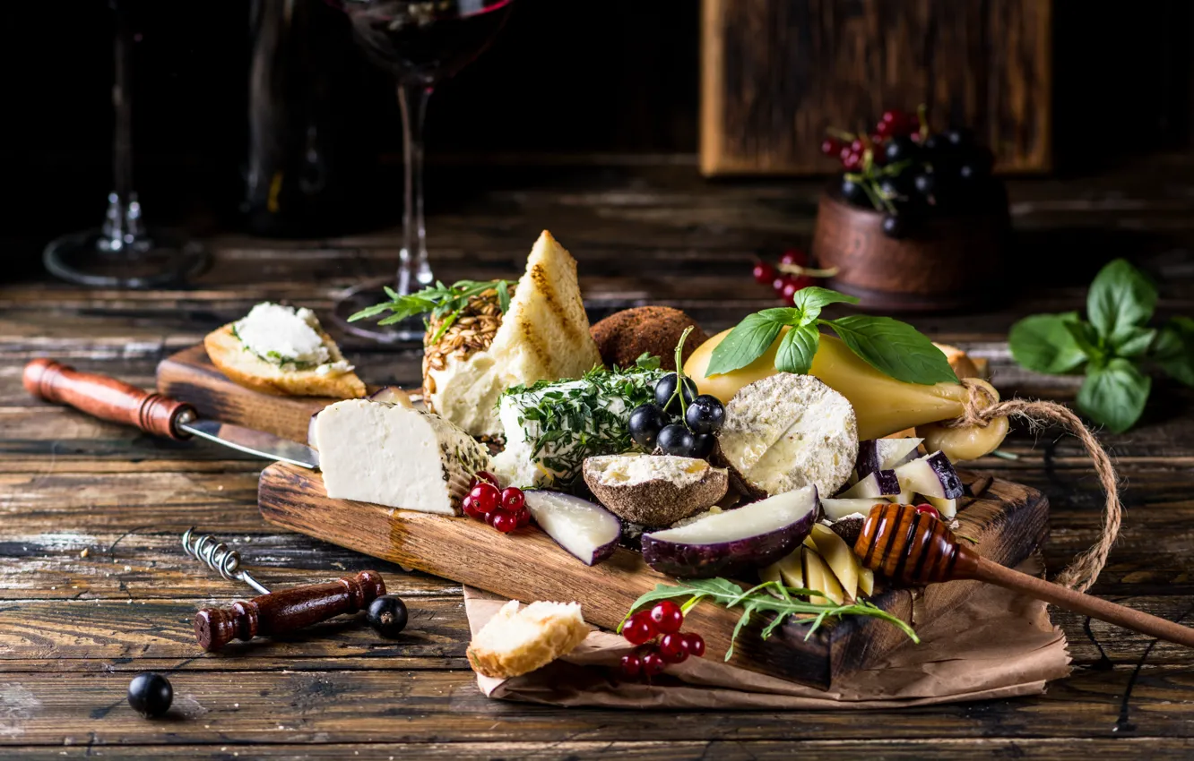 Photo wallpaper wine, cheese, grapes, appetizer, figs, cheese