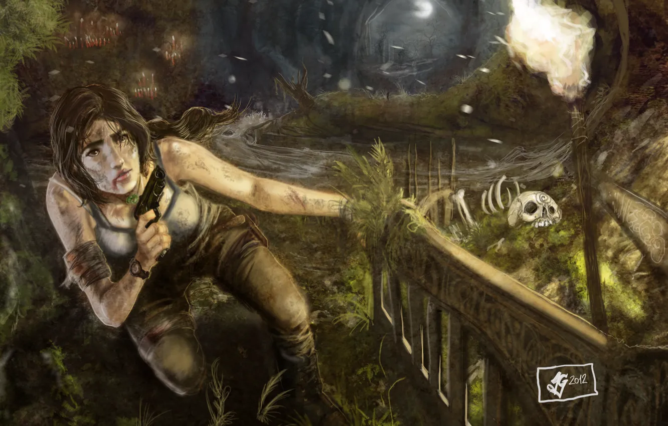 Photo wallpaper girl, Lara Croft, Tomb Raider 2012, Lara