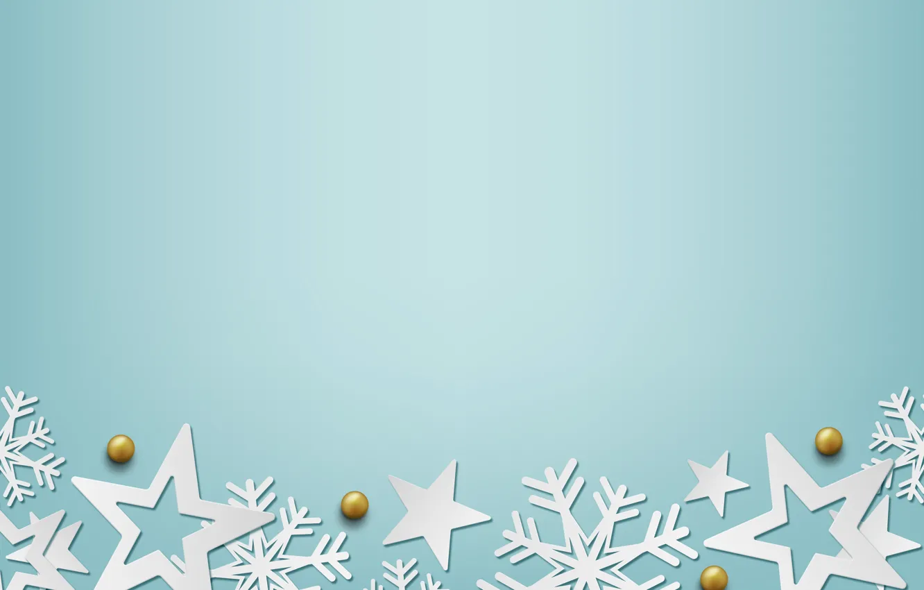 Photo wallpaper winter, snowflakes, background, blue, Christmas, blue, winter, background