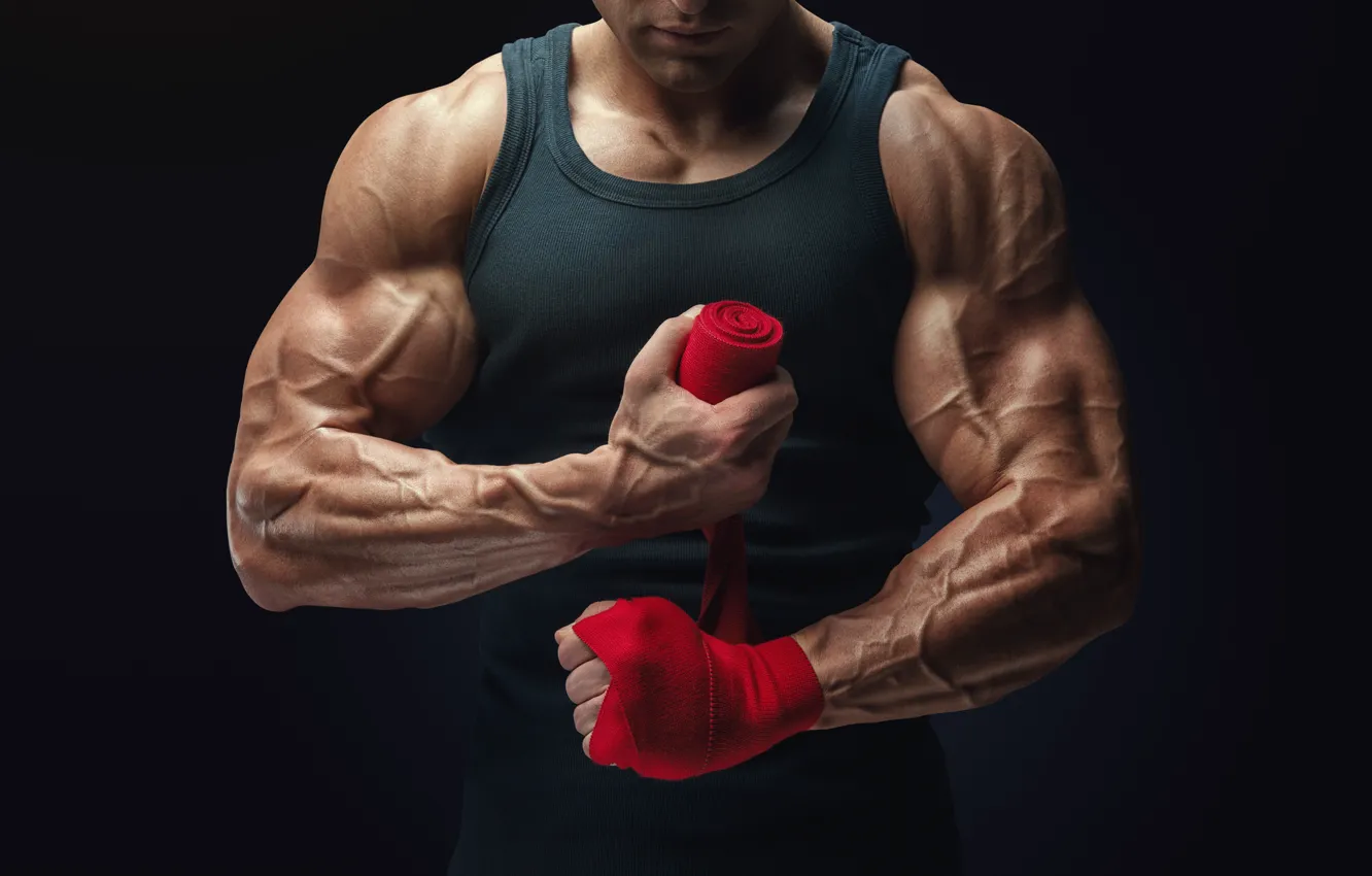 Photo wallpaper muscles, arms, bodybuilder