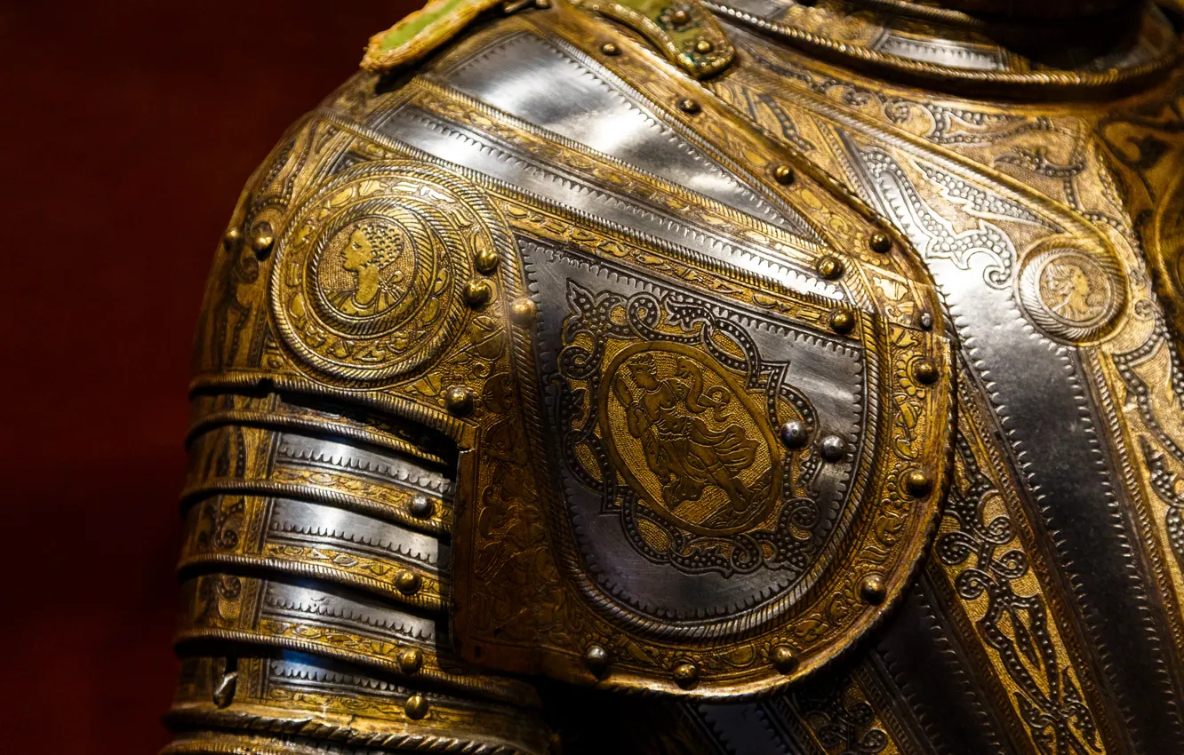 Photo wallpaper metal, pattern, armor, knight