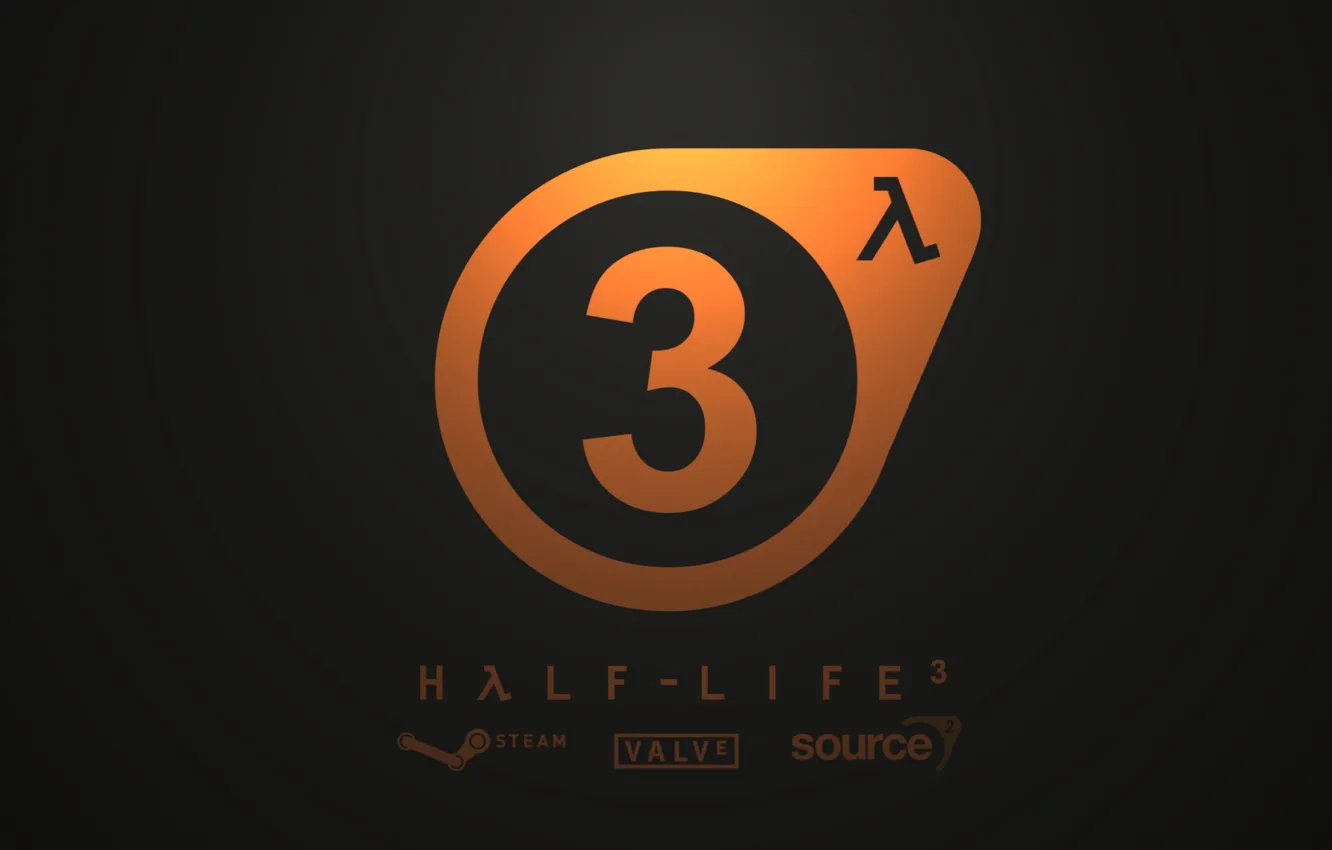 Photo wallpaper logo, Valve, orange, Half-Life-3