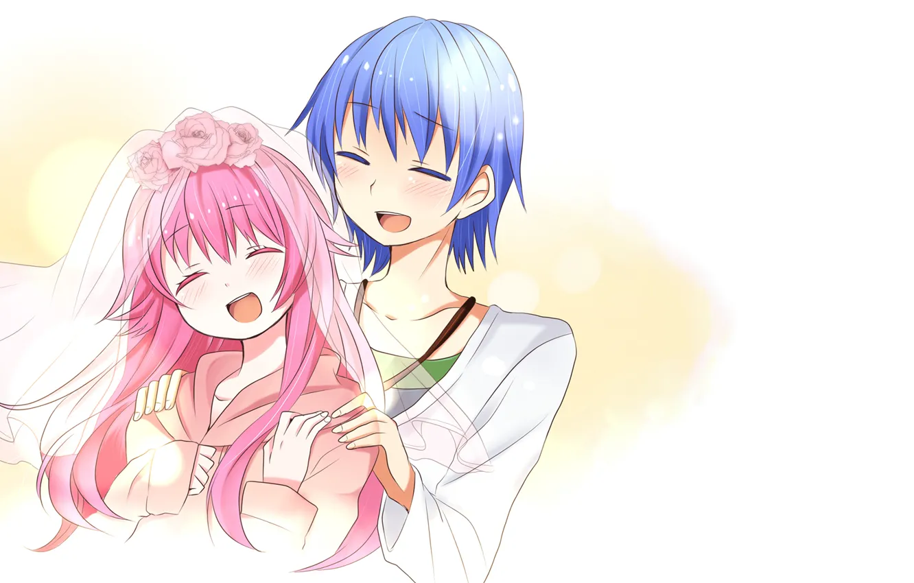 Photo wallpaper mood, anime, two, wedding, Hinata, yui