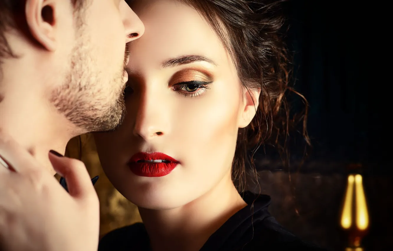 Photo wallpaper girl, love, guy