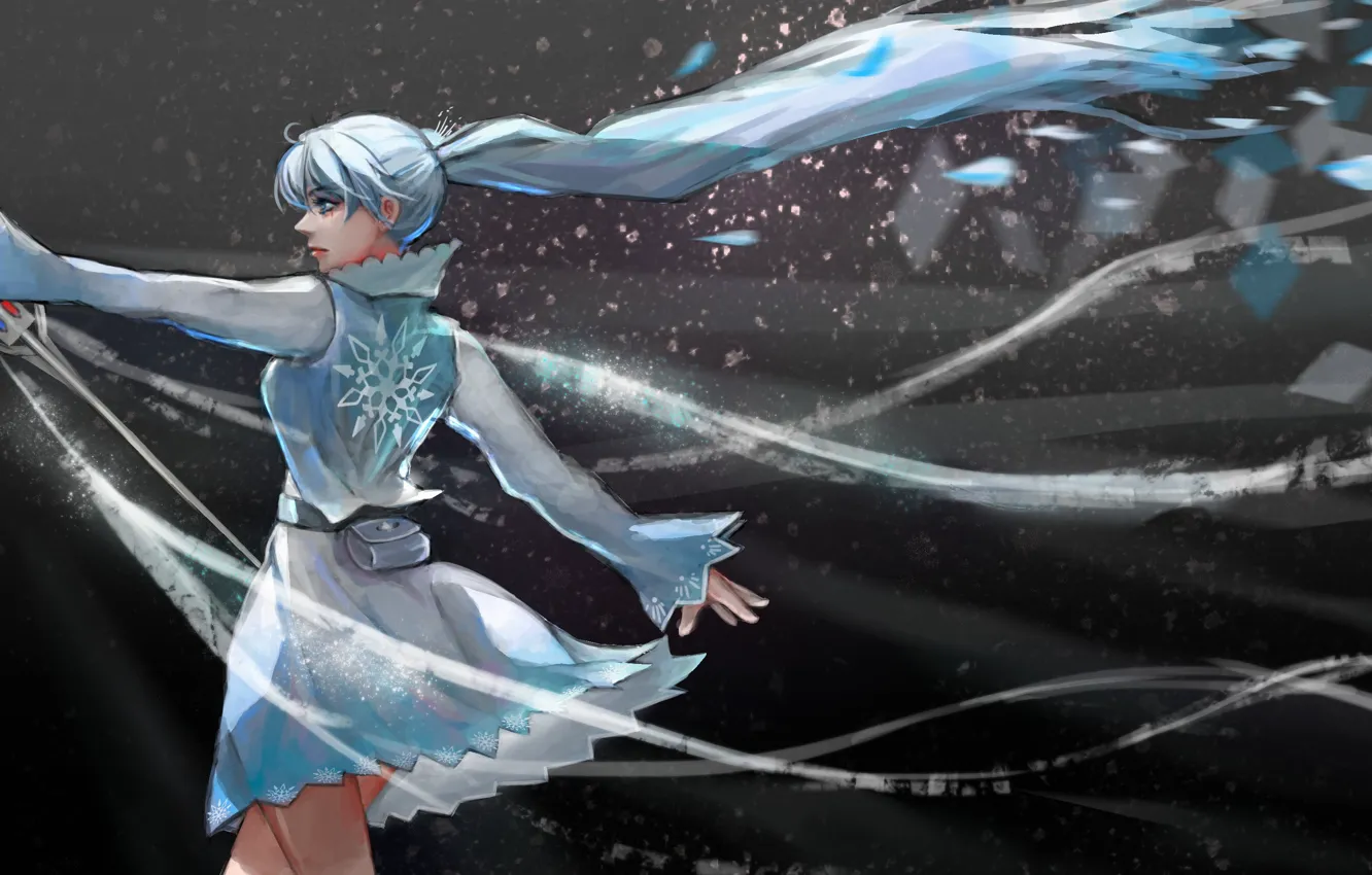Photo wallpaper kawaii, sword, dress, anime, snow, pretty, ken, blade