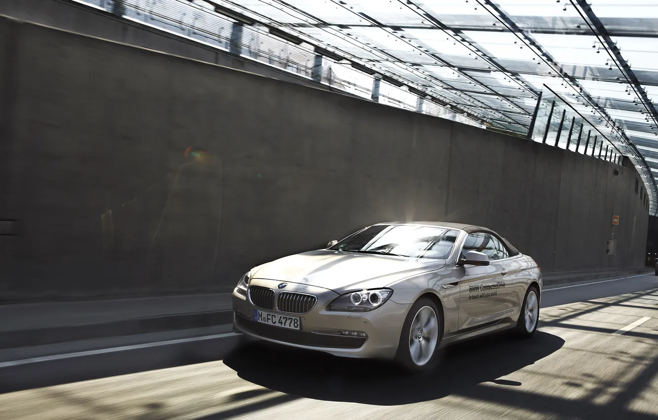 Photo wallpaper road, car, machine, road, Bmw 6 series Connecteddrive