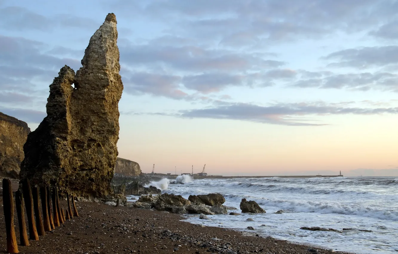 Photo wallpaper sea, landscape, rocks, shore