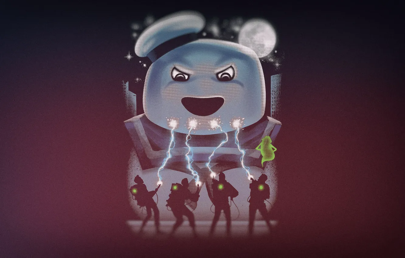 Photo wallpaper by Vincenttrinidad, Vincenttrinidad, Makin Smores, Ghostbuster, minimalism, the marshmallow man, art