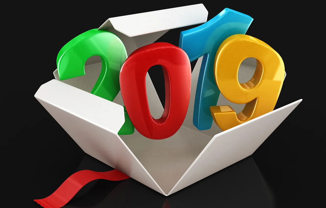 Photo wallpaper box, New year, New Year, 2019