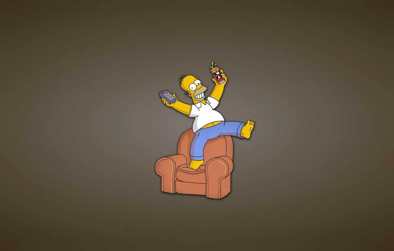 Photo wallpaper sofa, The simpsons, minimalism, chair, remote, Bank, Homer, The Simpsons
