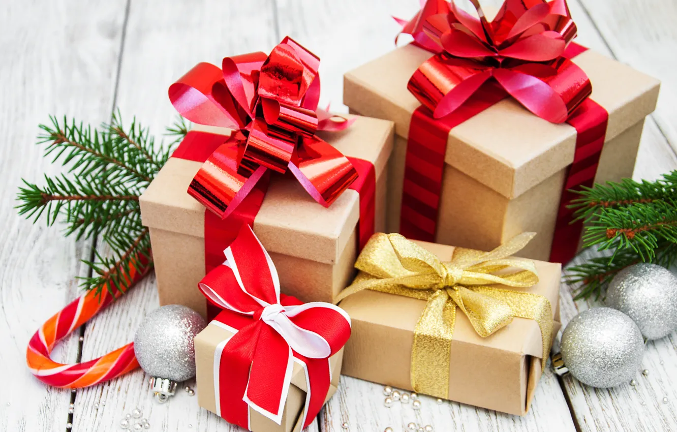 Photo wallpaper decoration, New Year, Christmas, gifts, christmas, merry, decoration, gift box