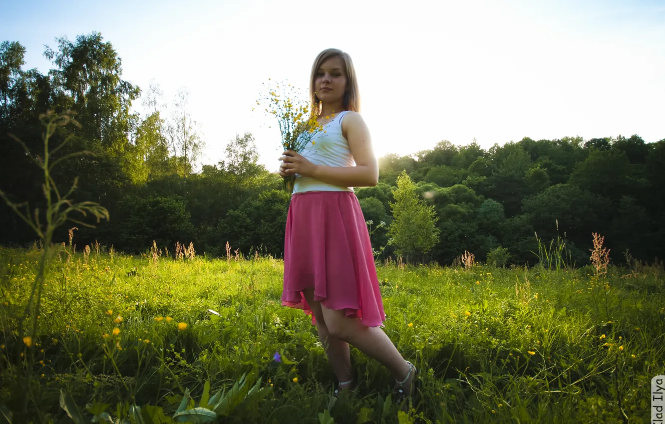 Photo wallpaper grass, girl, photographer, girl, photography, photographer, Ilya Klad, Ilya Baggage