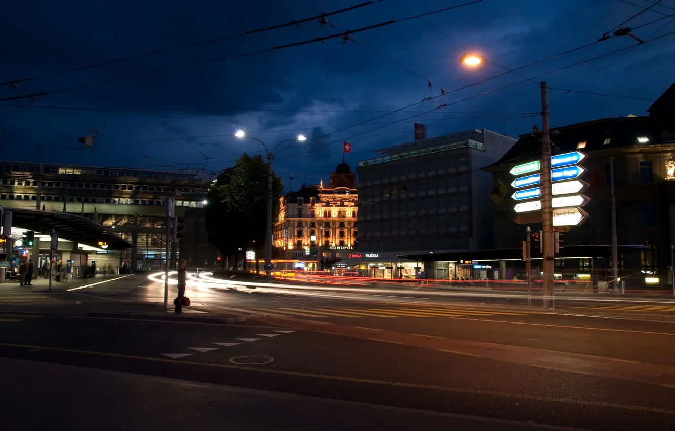Photo wallpaper night, Switzerland, Switzerland, night, Lucerne, Luzern