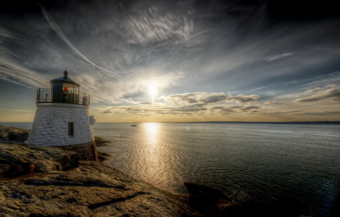Photo wallpaper United States, Newport, Rhode Island, Castle Hill Light
