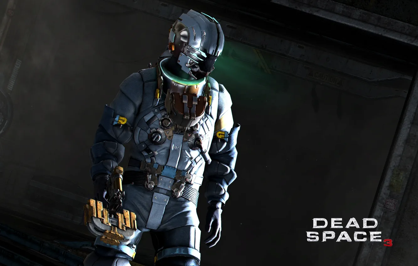 Photo wallpaper weapons, the inscription, costume, Isaac Clarke, Dead Space 3, Isaac Clarke, Dead space 3