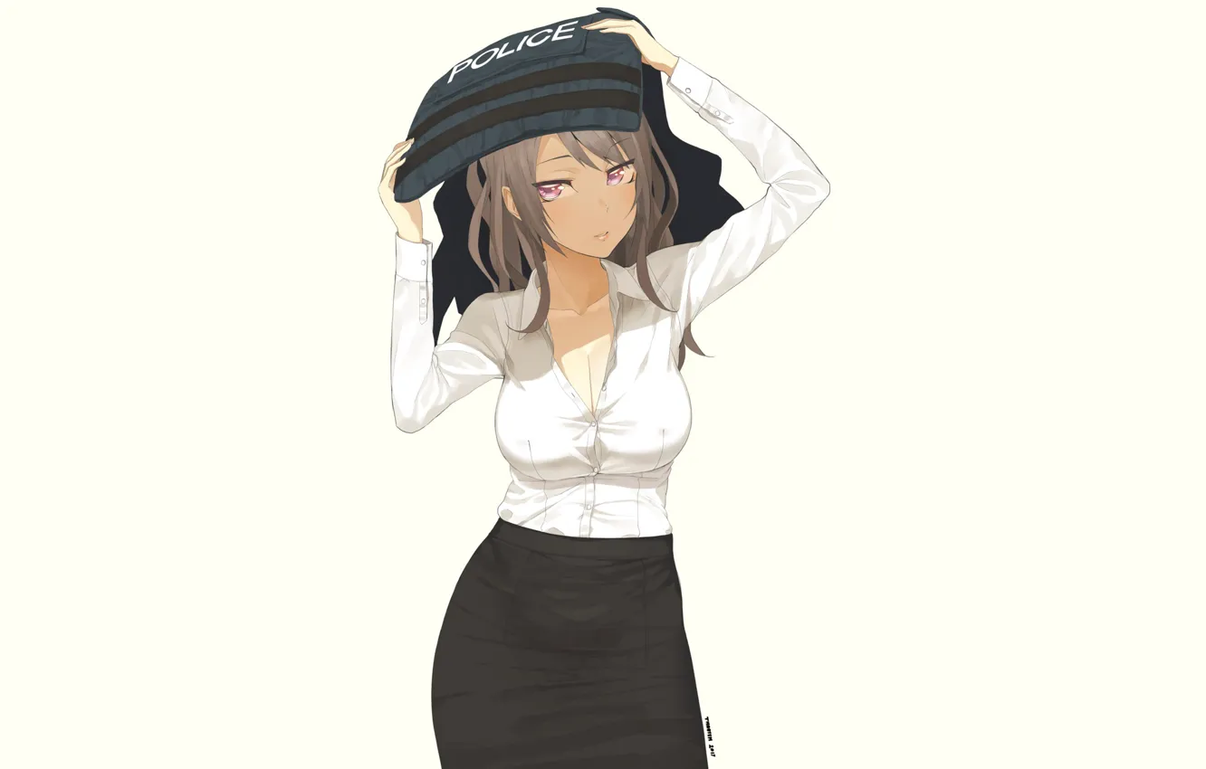 Photo wallpaper look, girl, background, anime, art