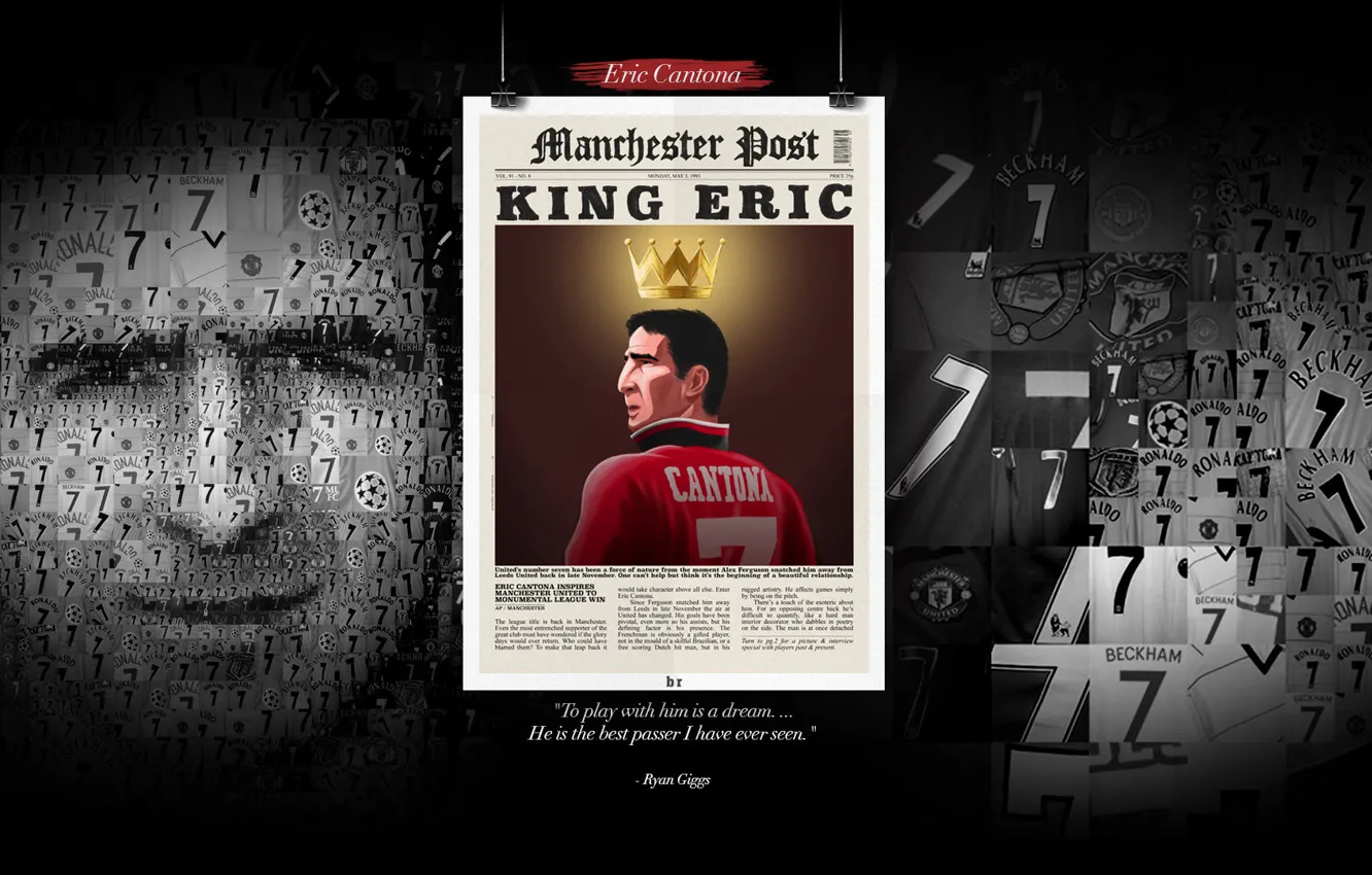 Photo wallpaper wallpaper, Legend, football, Manchester United, player, Sport, Eric Cantona