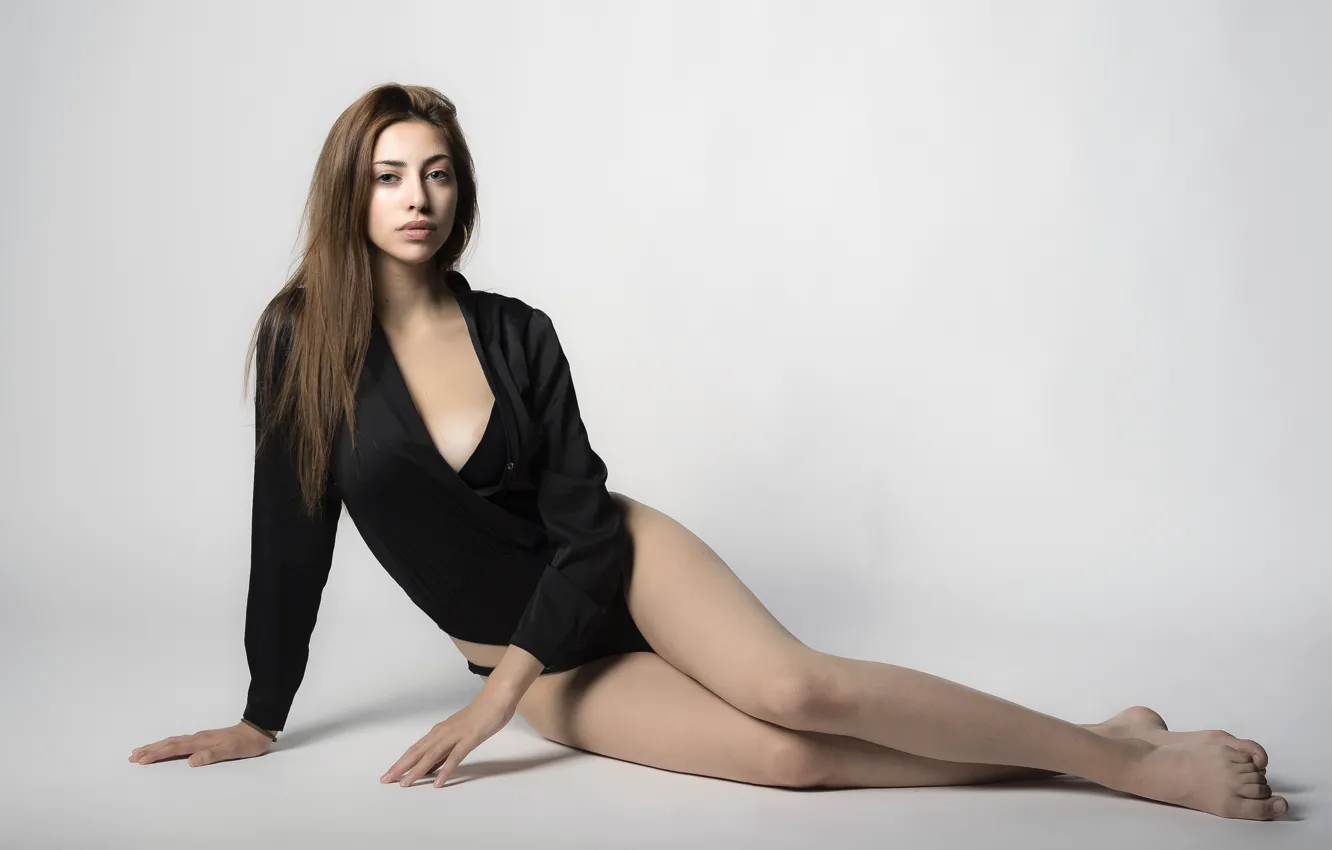 Photo wallpaper look, background, model, legs, Serena